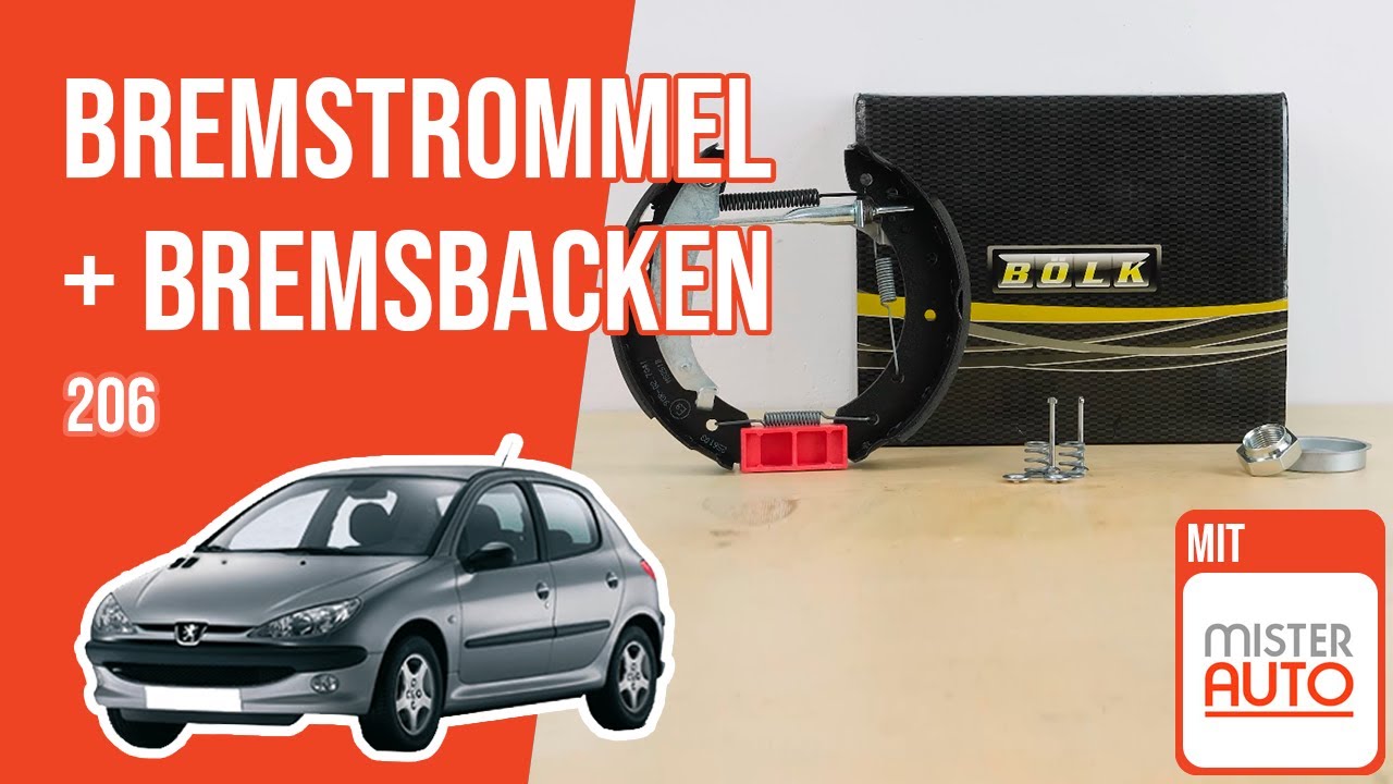 Wie Peugeot 206 hintere Trommelbremse wechseln 🚗