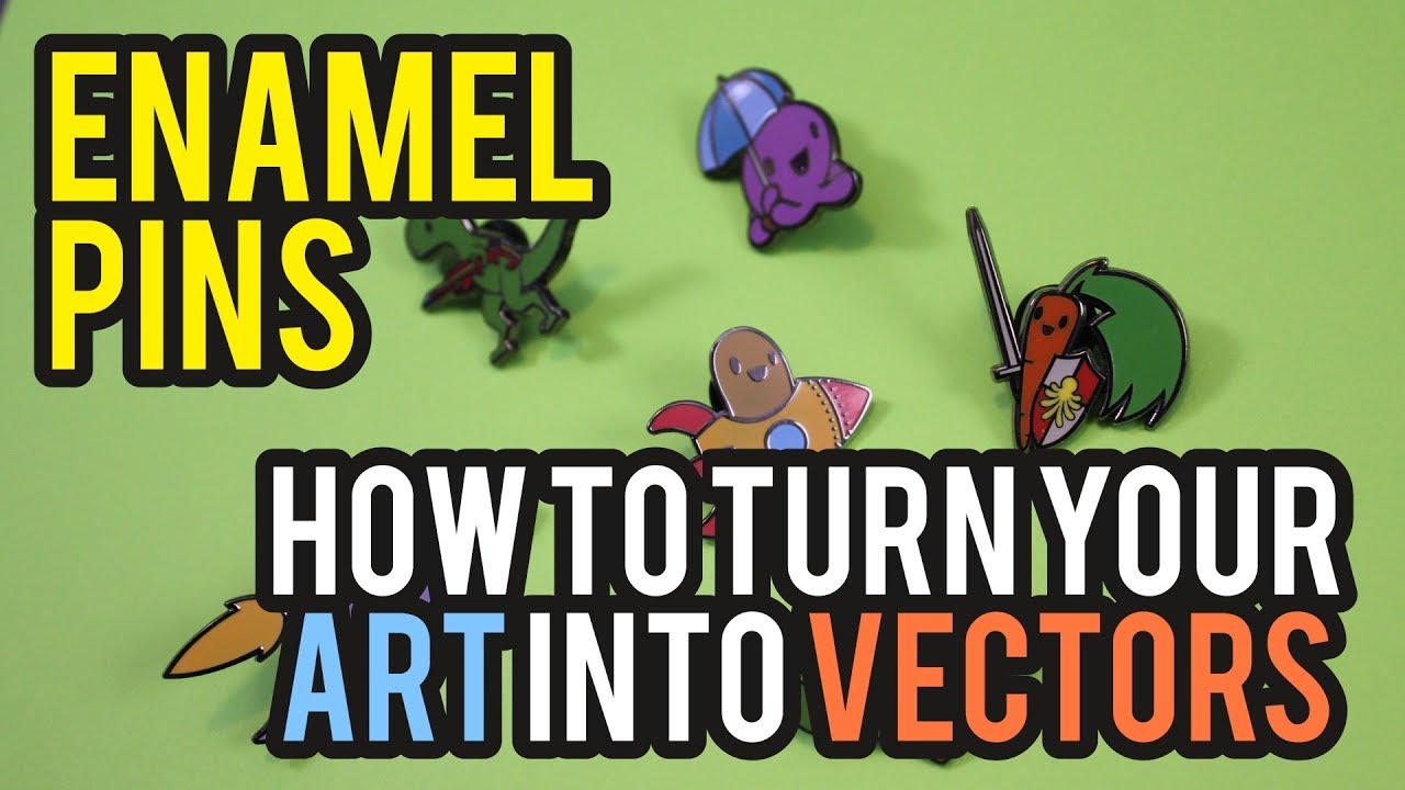 How to turn your 2D art into vectors for enamel pins