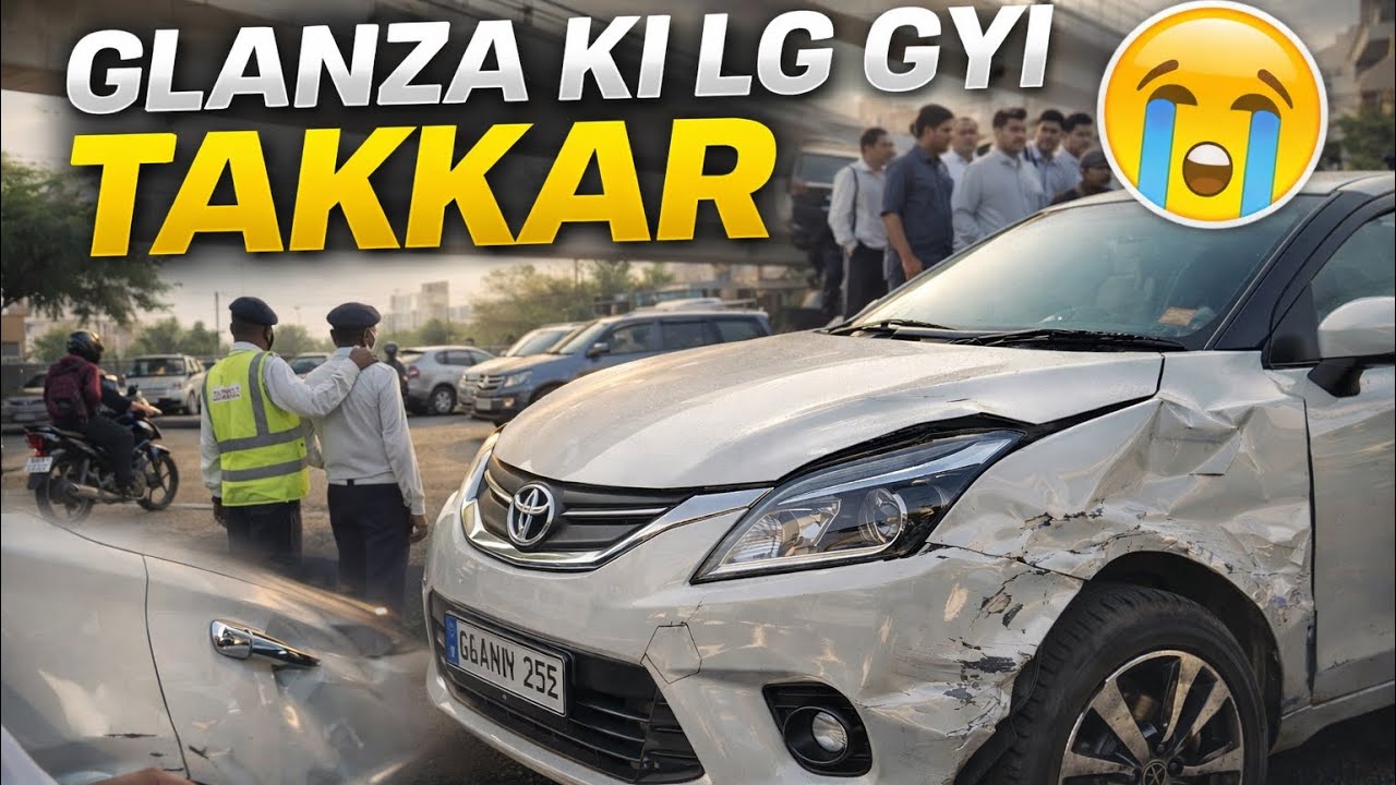 Dusro sath prank krte krte apni glanza thuk gyi🥲#trending #vlog #accident #toyota 