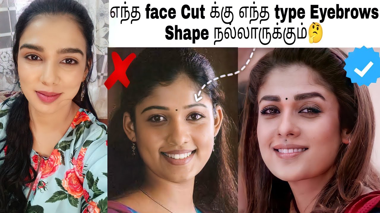 How to Find PERFECT eyebrow shape according to FACESHAPE in tamil | (With examples)