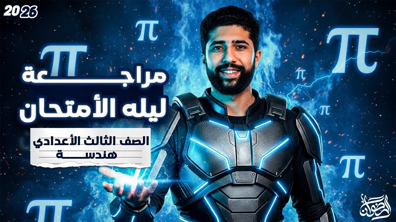 مراجعه ليله أمتحان الهندسه تالته اعدادي  ترم أول المنهج كامل (مستر رضا محمد) -الرضوان في الرياضيات-
