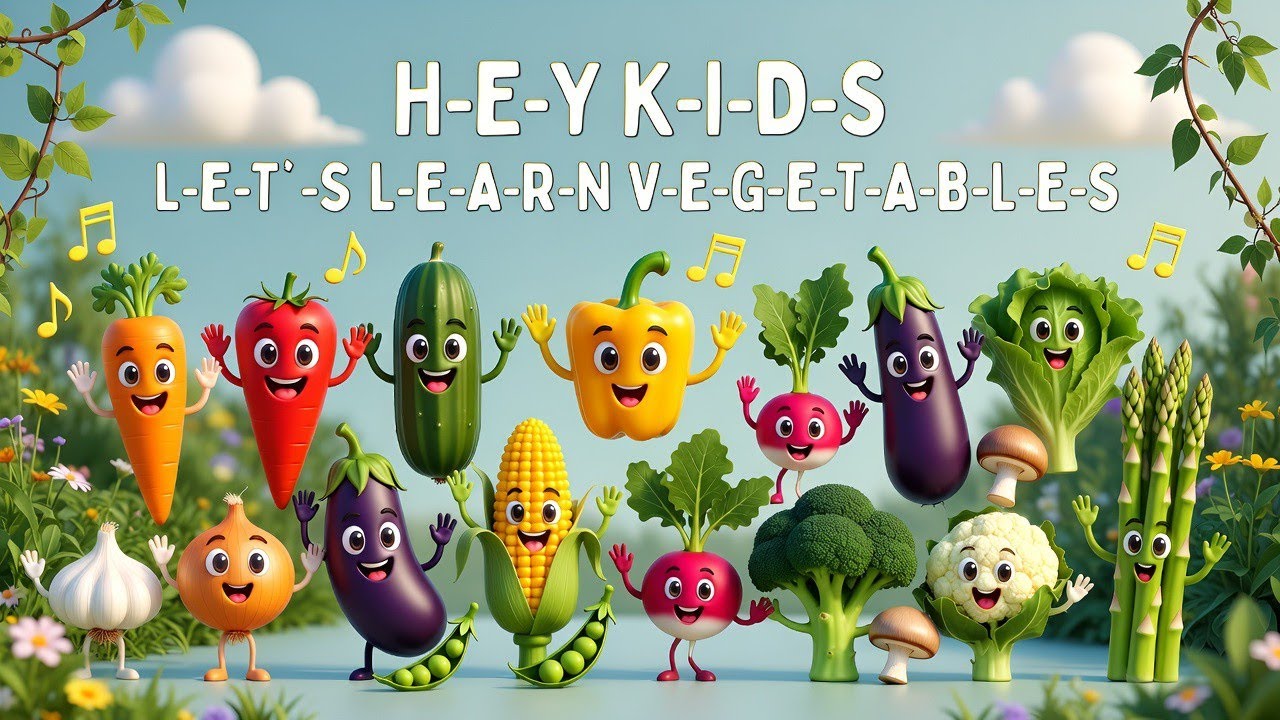 Vegetables Song for Kids | Learn Veggies with Fun & Dance/@FUNTIMEKIDSTOONS #education #rhymes