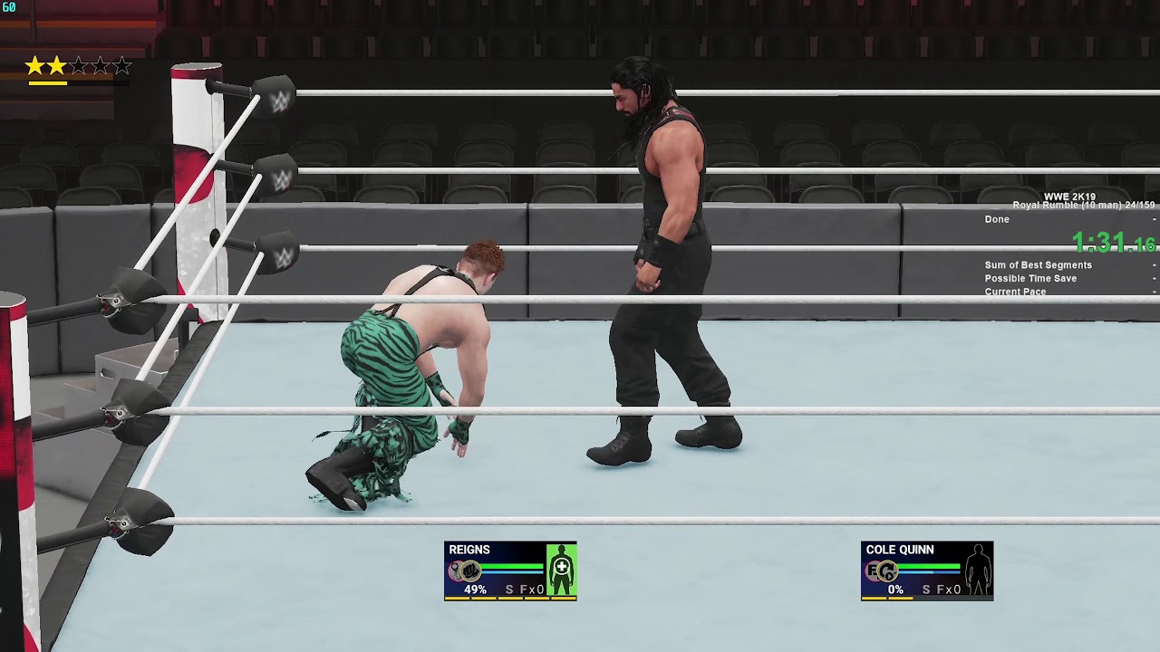 WWE 2K19 Speedrun (Royal Rumble 10 Man) in 3:08