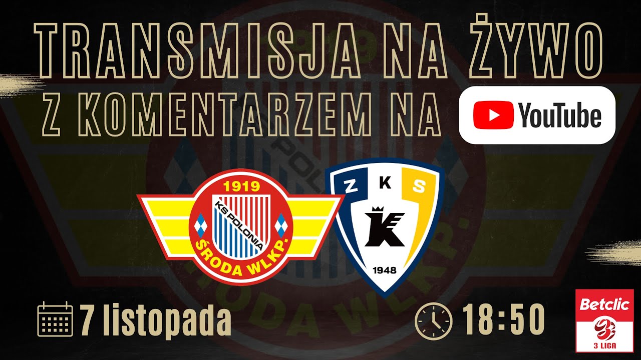 Polonia Środa - Kluczevia Stargard LIVE! 7.11.2025 r., g. 19:00