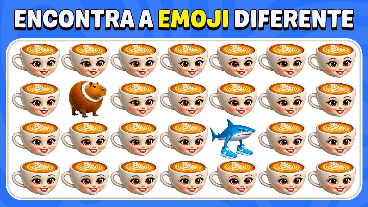 Encontre O Emoji Diferent - Edição IA BRAINROT Italiana ☕👧🤯 | Ballerina Cappuccina, Tung Tung Sahur