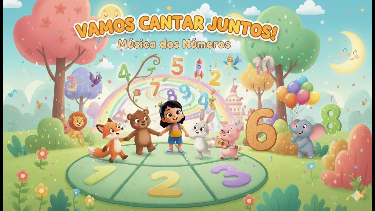 Vamos Contar Juntos! 🎈 Música dos Números 1-10 | Aprenda os Números