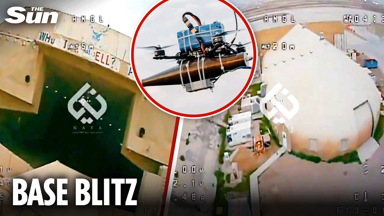 Terrifying moment Iranian drone circles US base before slamming into building