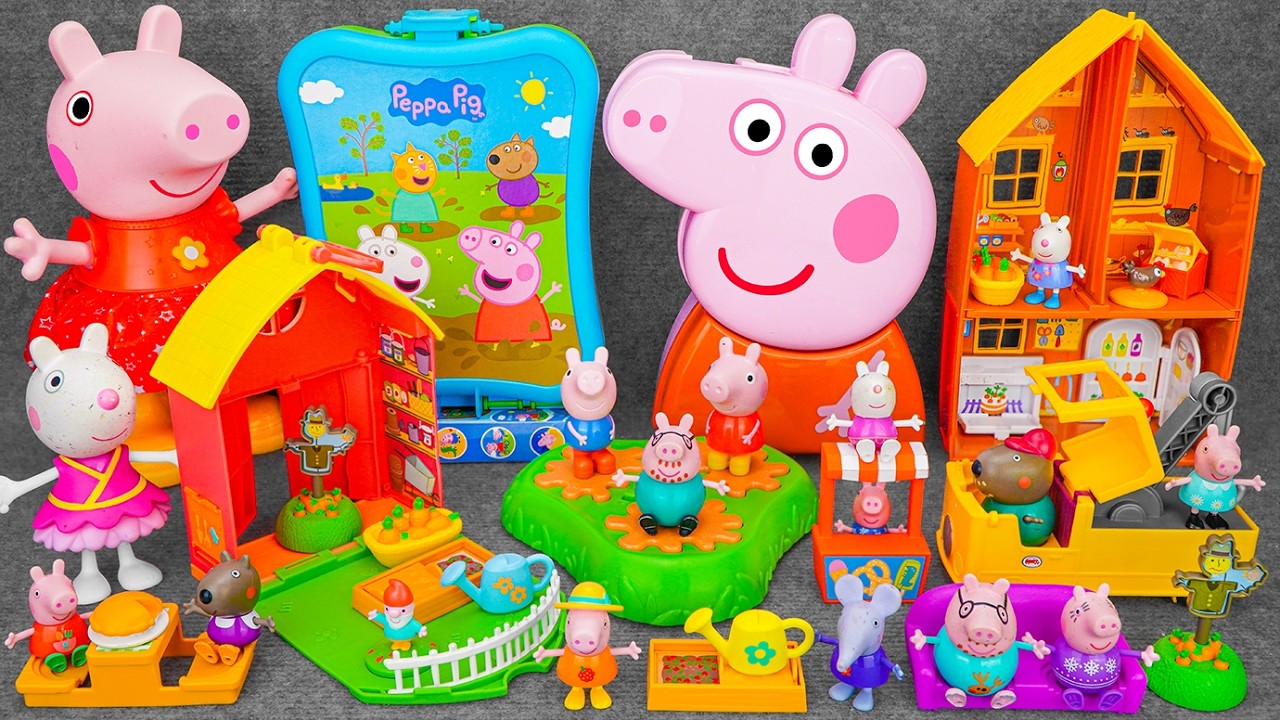 Toy ASMR | 62 Minutes Satisfying Unboxing Cute Peppa Pig Yellow Family House Playground
