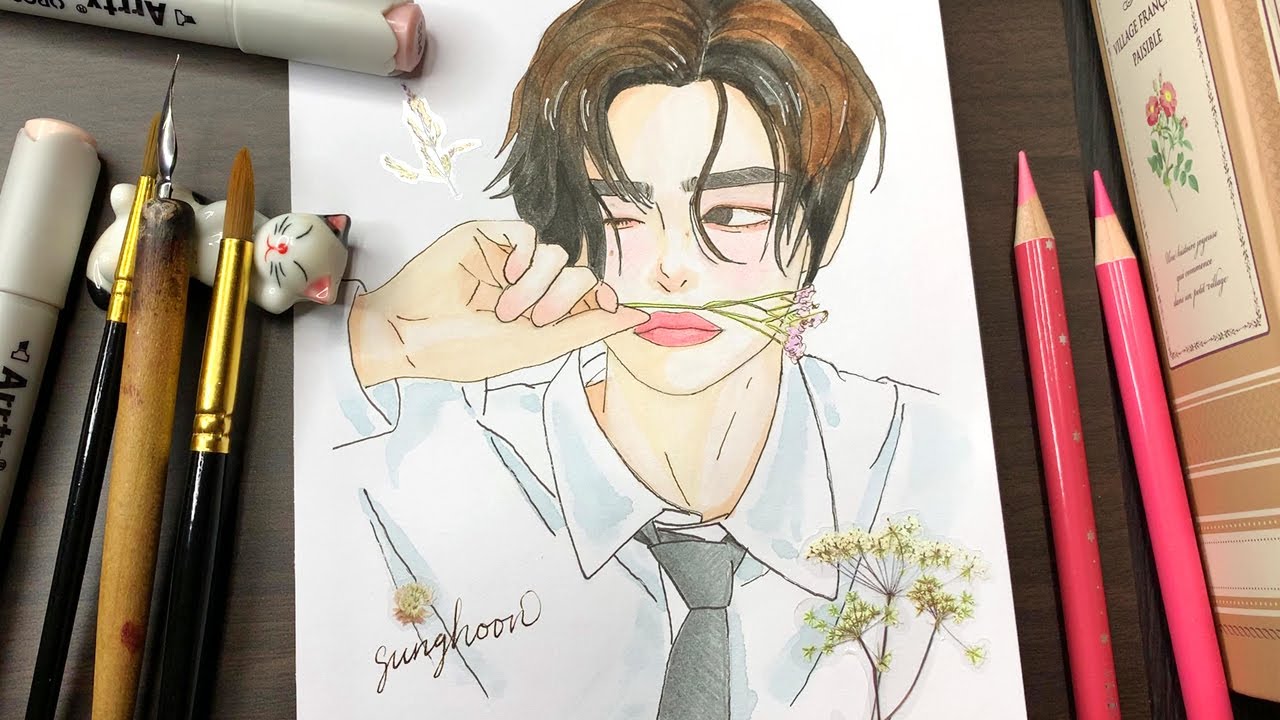 꽃을 든 남자 엔하이픈 성훈 l Drawing ENHYPEN SUNGHOON