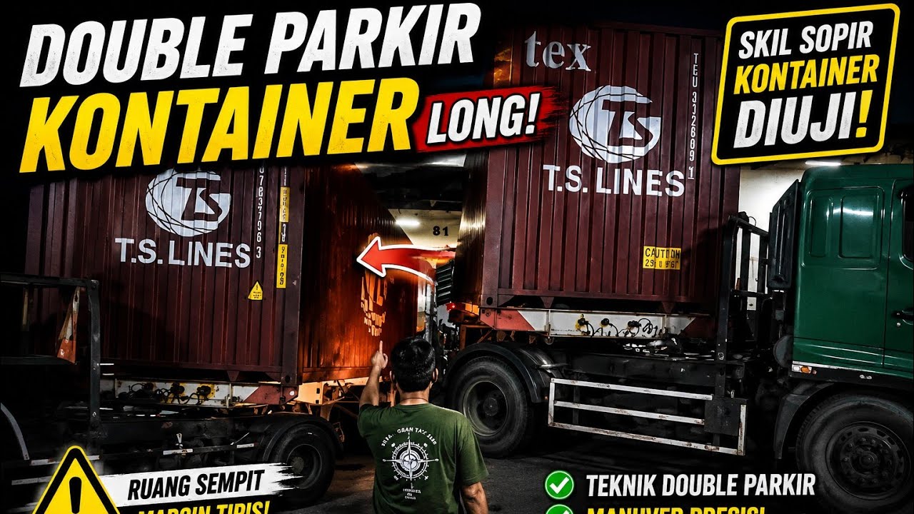 DOUBLE PARKIR KEMBAR T.S LINES #fypyoutube #fypシ゚viral #shorts #video #kontainer #truk #driver #fyp