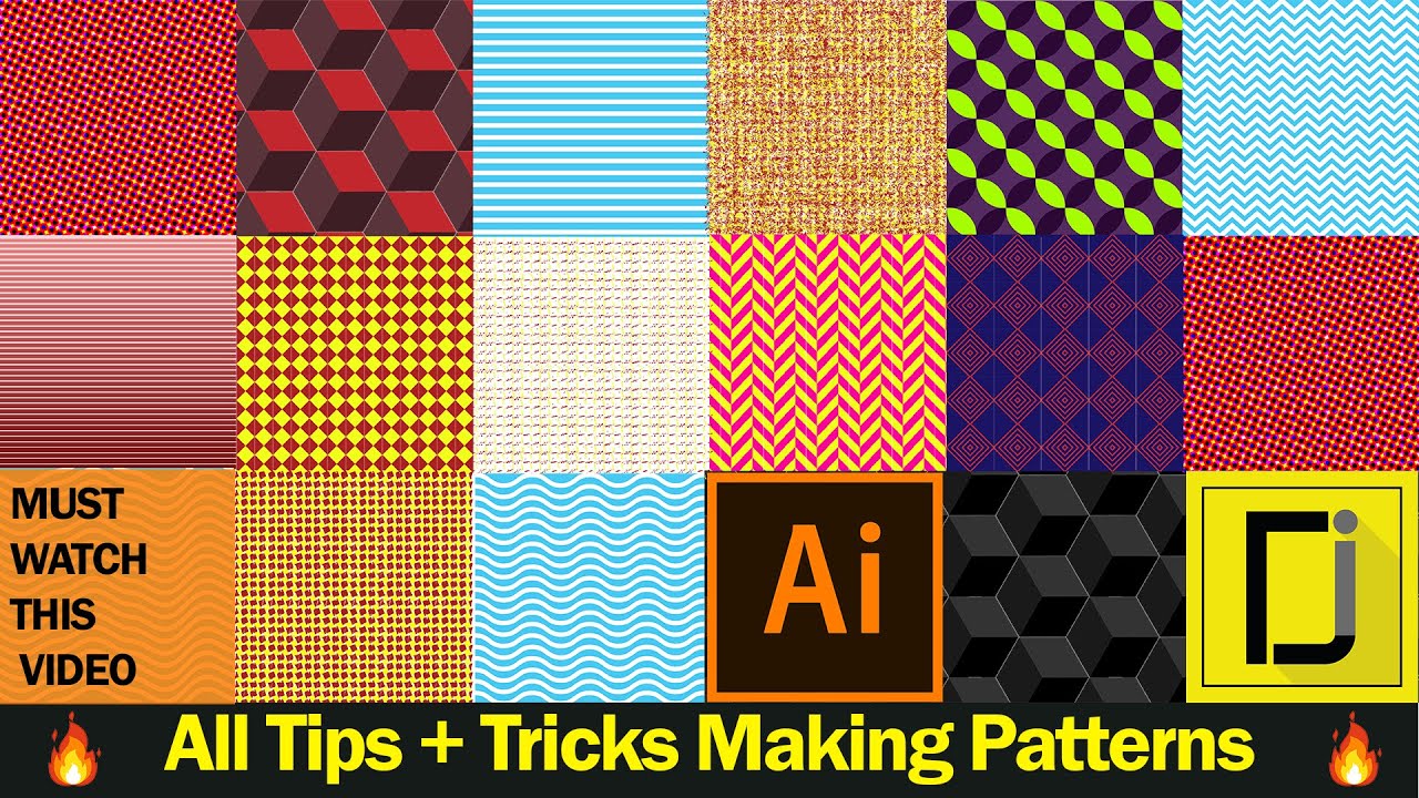 All Tips + Tricks 🔥 Making Patterns in Illustrator Tutorial | Pattern Tool | Geometric Patterns  🔥🔥🔥