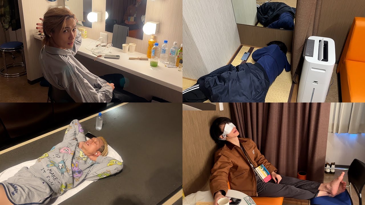 昼夜間、楽屋にて。