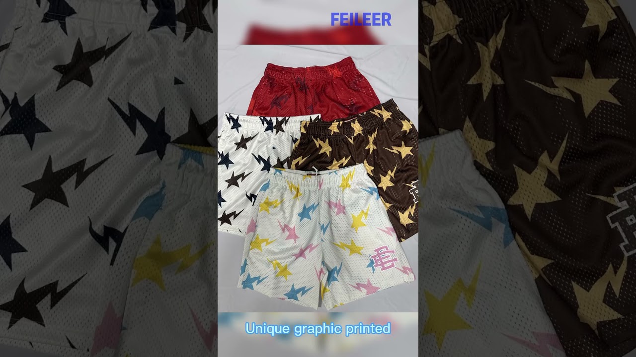 Mens summer wear—character mesh shorts 