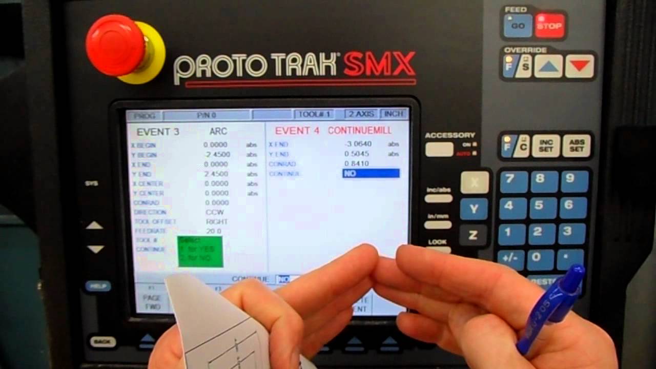 Proto TRAK CNC Mill 2-axis Multi Event Program Setup