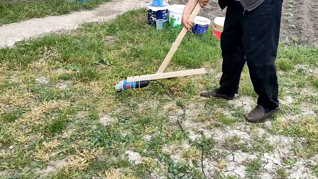 en basit şekilde çim biçme makinası yapımı eldeki malzeme ile