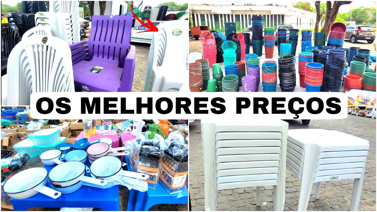 Utensílios de Cozinha, Mesas, Cadeiras, Baldes e Bacias na Feira da Algaroba de Caruaru Pernambuco