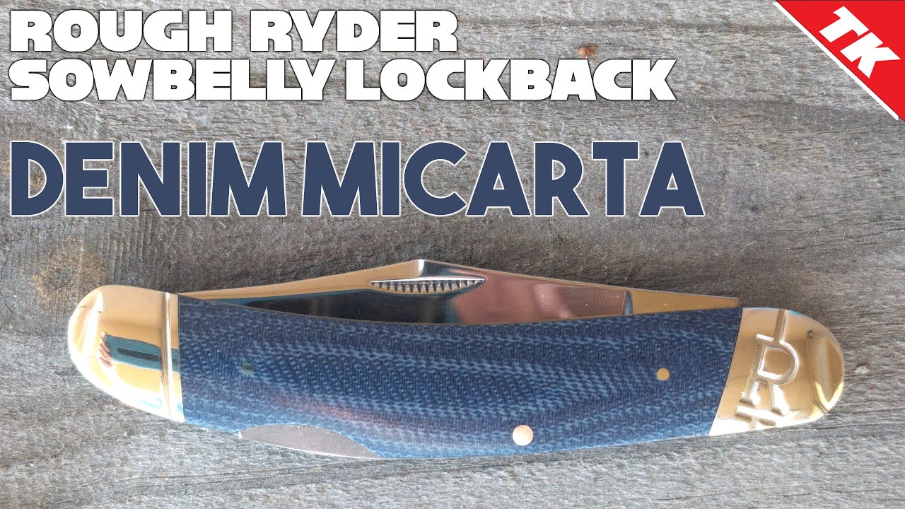 Rough Ryder Denim Micarta Sowbelly Lockback Pocket Knife RR2183