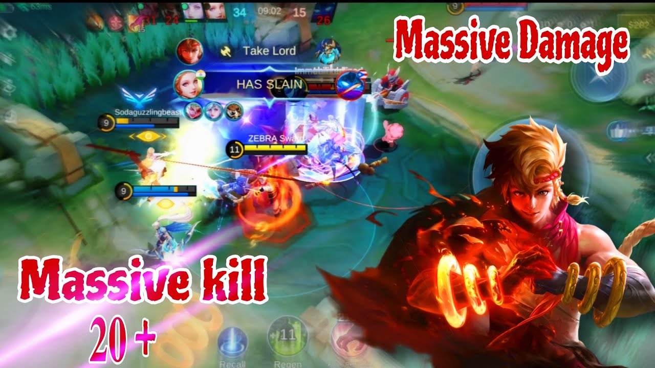 Massive kills 20 + 😱😱 #mobilelegends #mobalegends5v5 #mlbbyin #mobagames