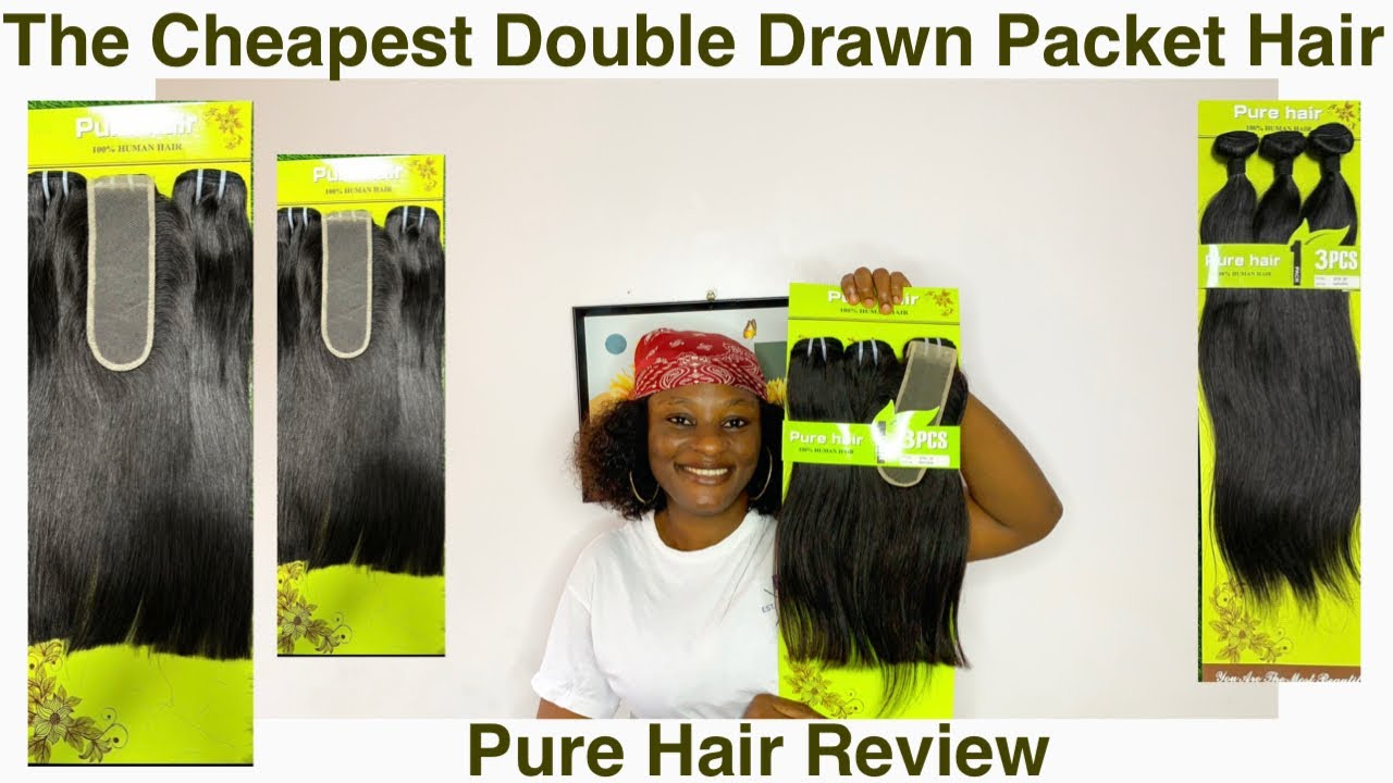 Cheapest Double Drawn Packet Human Hair|Pure Hair Double Drawn Review