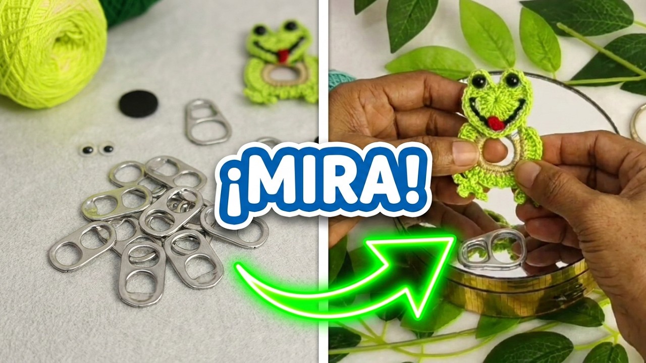 RANITAS A CROCHET usando ANILLAS DE LATAS RECICLADAS !