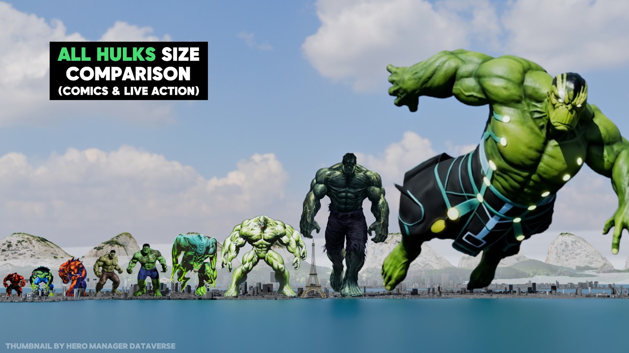 All Hulks Size Comparison | 3D Animation (Comics & Live Action) 2026