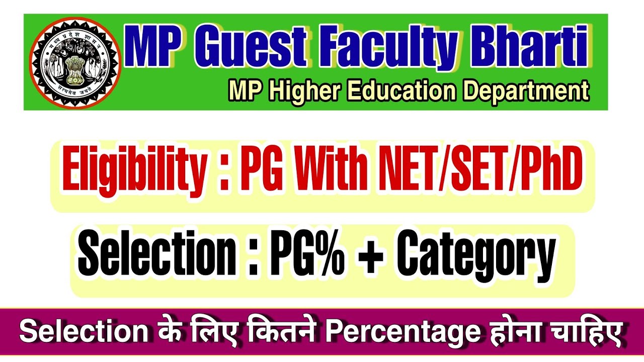 MP Guest Faculty Bharti Selection Process || MP Guest Faculty bharti 2024