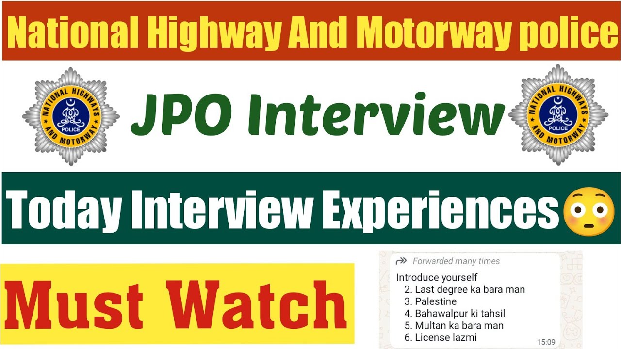 Motorway Police Interview Experience Today || NHMP Interview || JPO Interview Experience