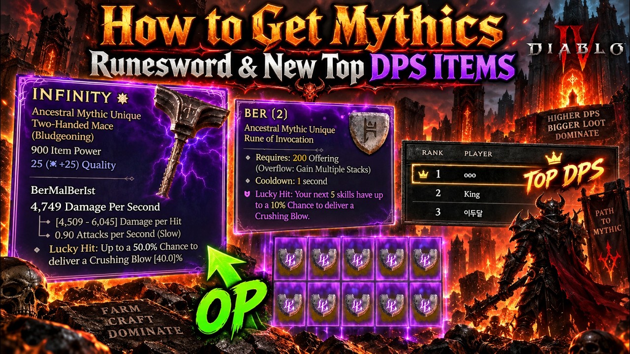 How to Get Mythics Runesword & New Top DPS ITEMS