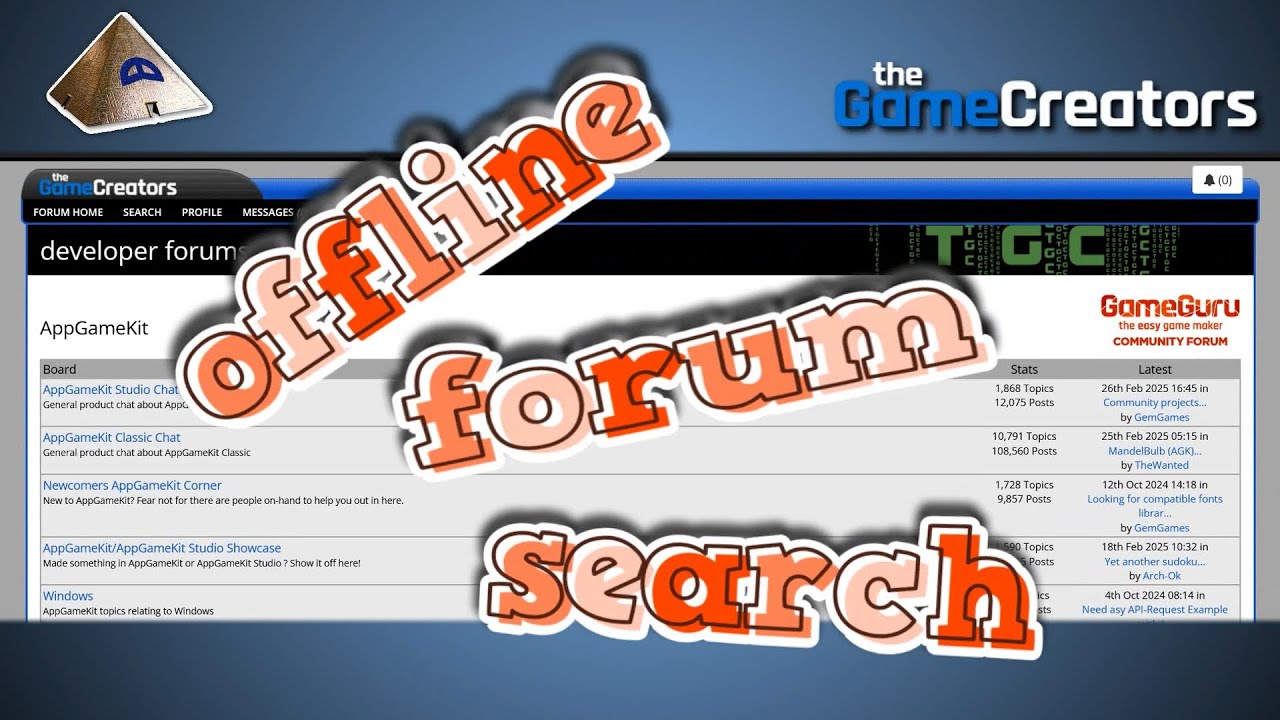 TheGameCreators - Building Local Forum Search -  TGC Forum Archive