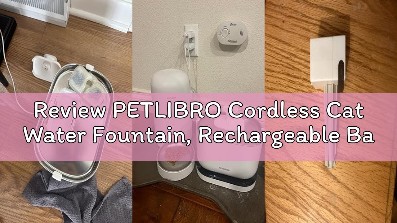 Review PETLIBRO Cordless Cat Water Fountain, Rechargeable Battery Operated Wireless Pet Water Founta