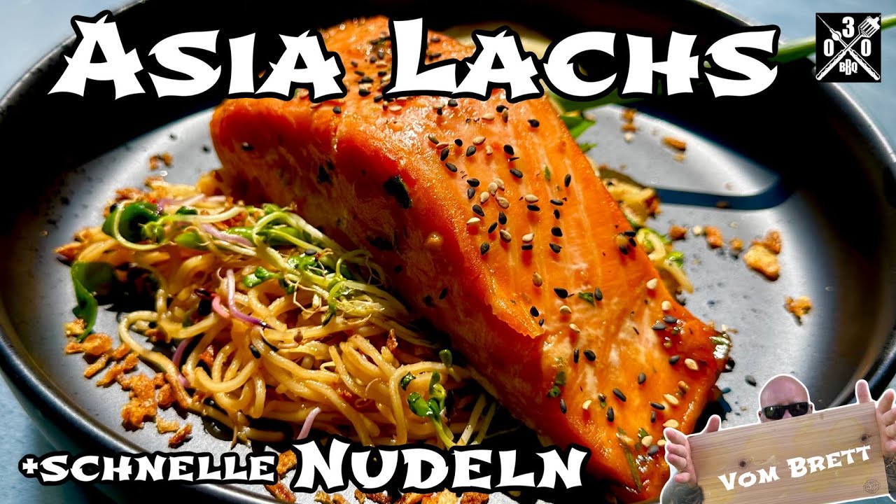 Lachs vom Zedernholz mit Asianudeln - 030 BBQ