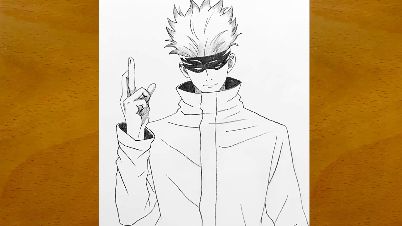 How to Draw Gojo Satoru Step by Step || Easy Anime Drawing Tutorial