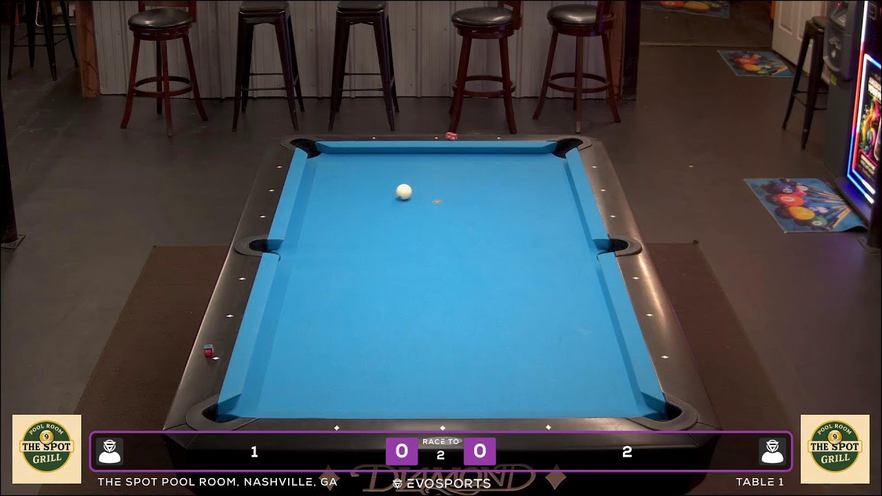 1 vs 2 - THE SPOT POOL ROOM - TABLE 1 | EvoSports