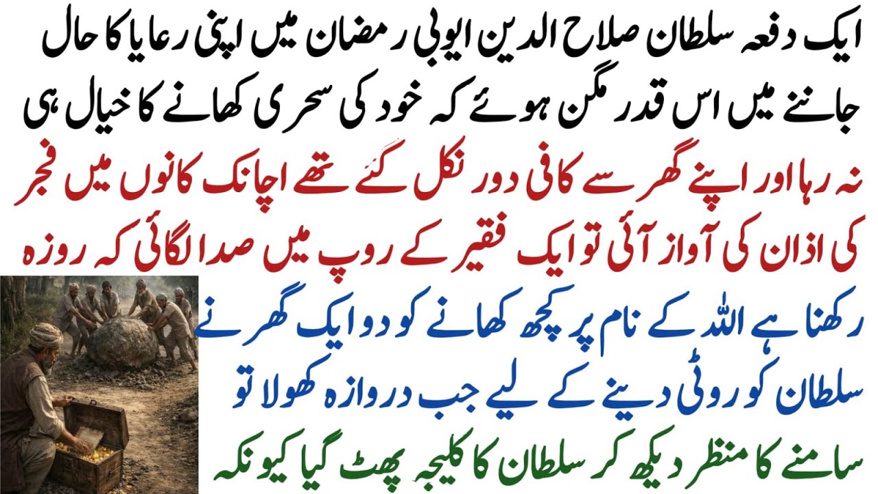 The story of Sultan Saladin Ayubi begging for food from a house in disguise to keep his fast