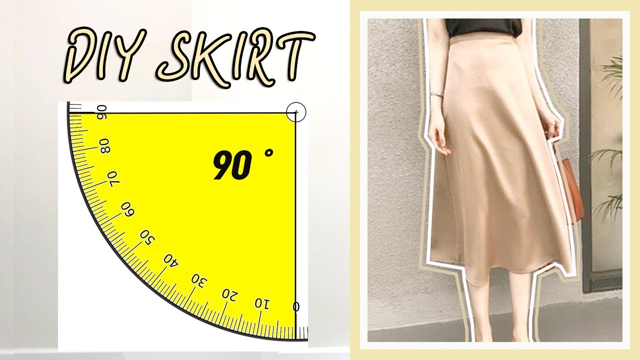 EASY DIY Satin Skirt / How To Make A Quarter Circle Skirt / Without Pattern / Making Skirt