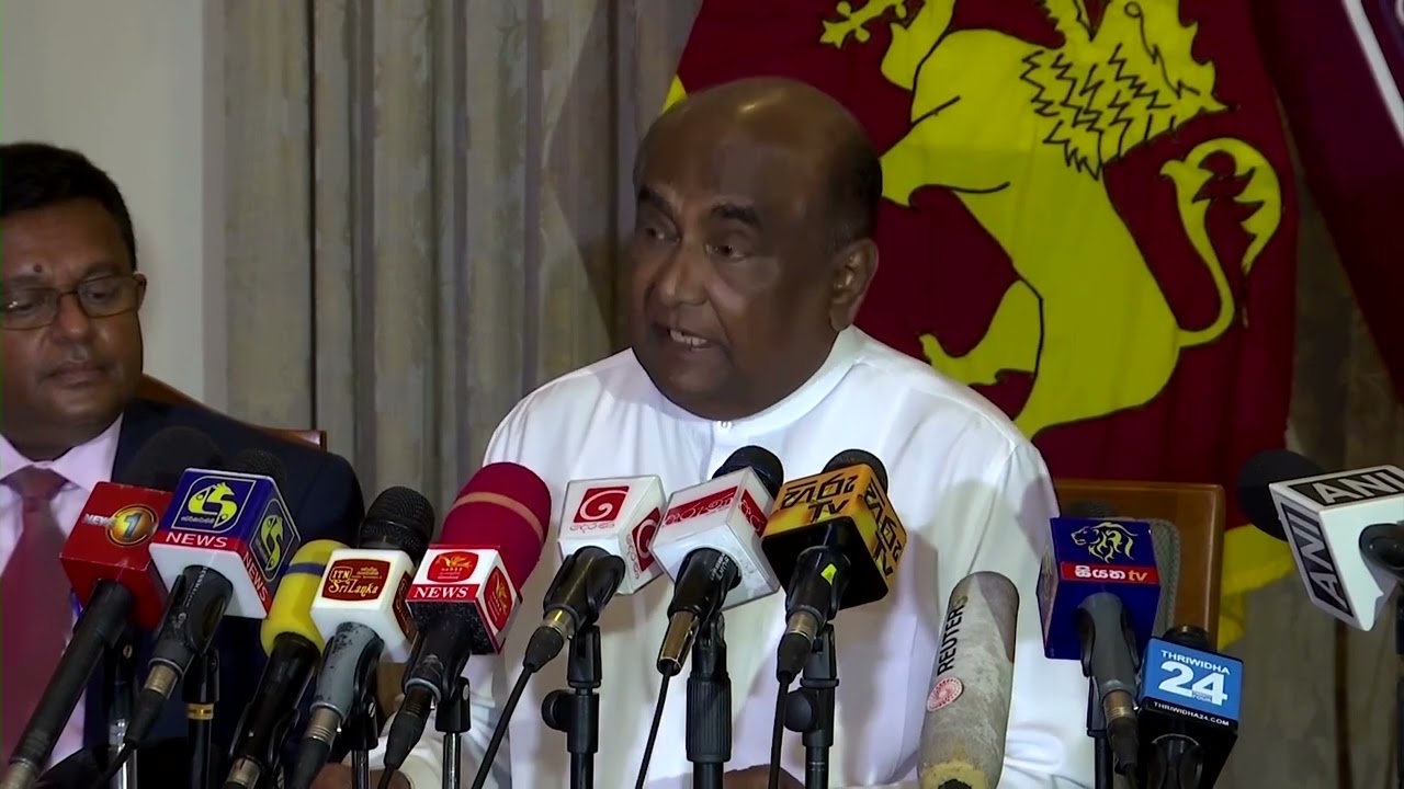 Sri Lanka parliament speaker accepts Rajapaksa's resignation