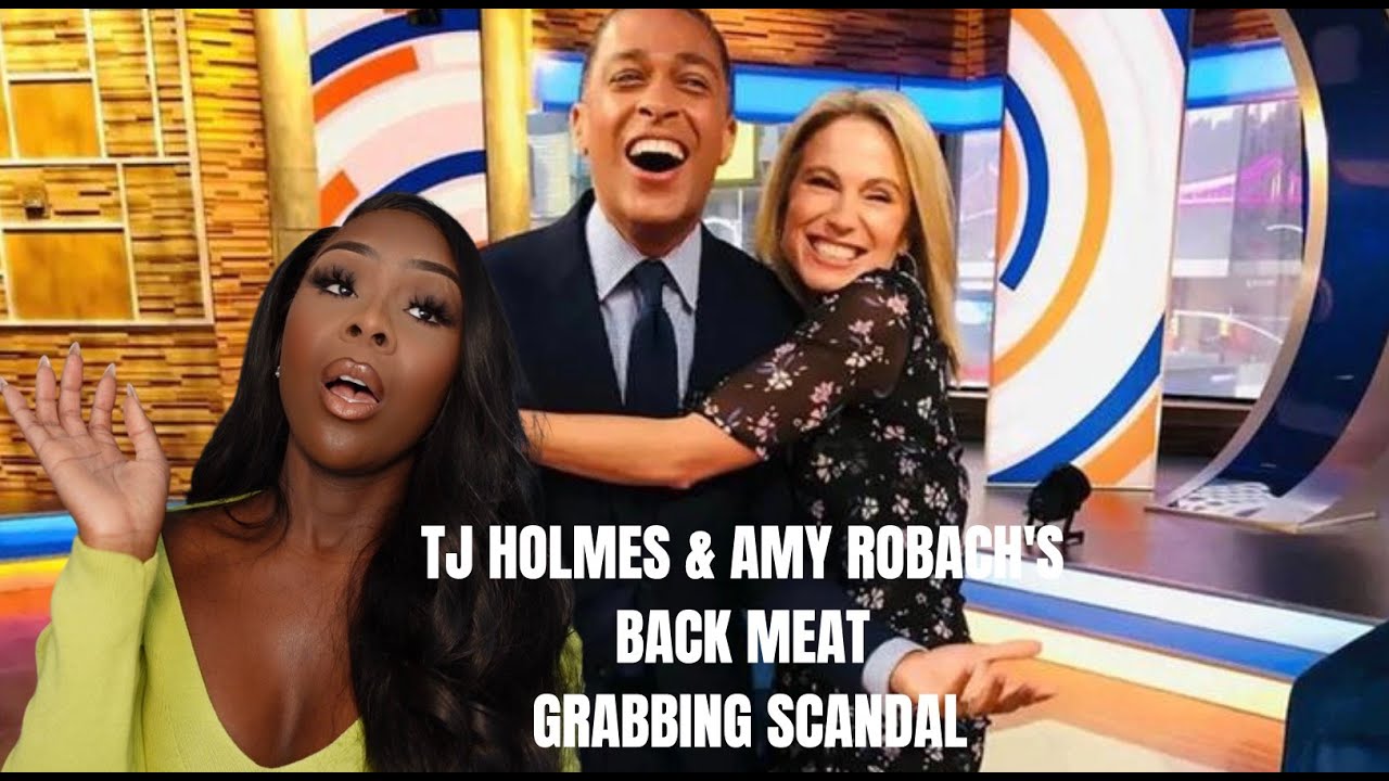 TJ HOLMES CAUGHT RED HANDED GRABBING AMY ROBACH'S BACK MEAT!!