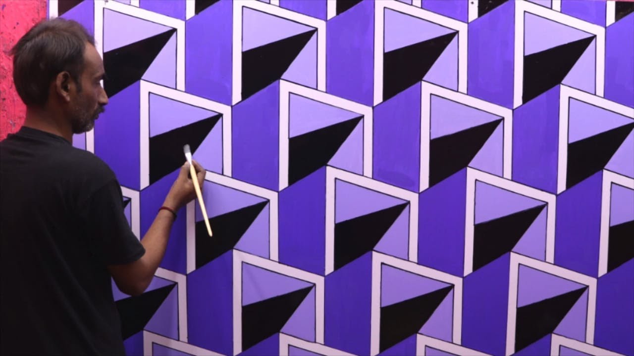 optical illusion 3d wall design | 3d wall painting | 3d wall decoration effect | interior design