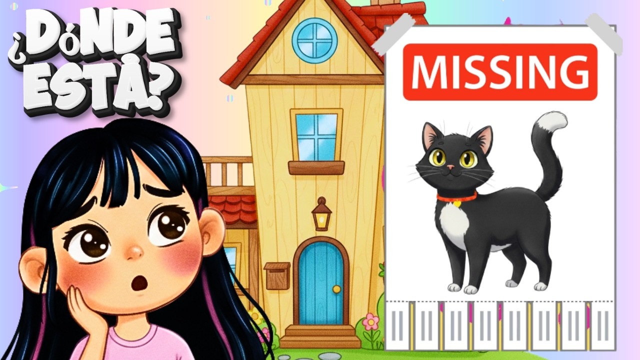 Spanish for Kids Learn House Vocabulary & common phrases! El Gato Perdido Episode 1 #bilingualkids