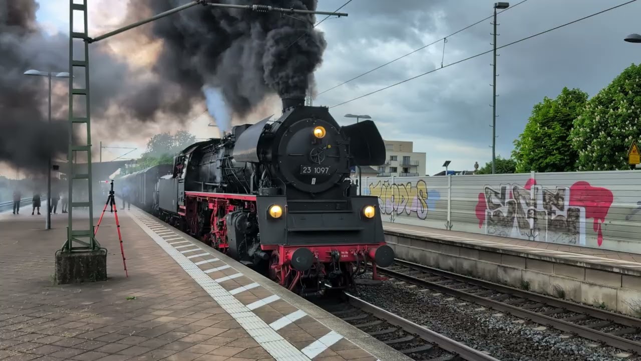 🚂 Kraftvoller Abschied! Dampflok 23 1097 dampft aus Bad Nauheim – Rückfahrt der Schnupperfahrt