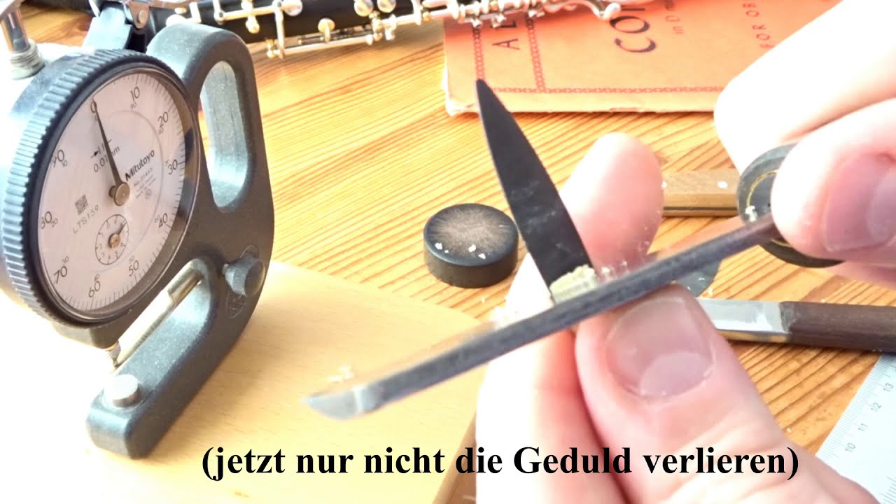 Schaben eines Oboenrohrs