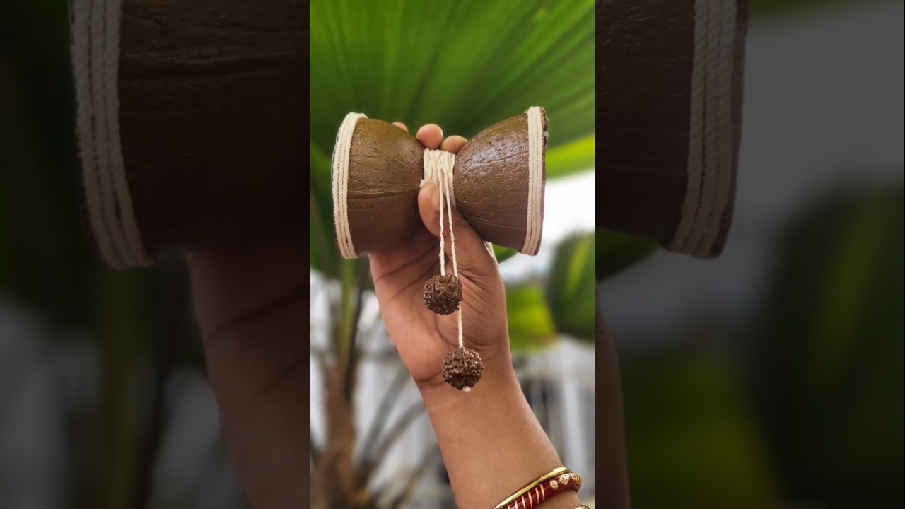 Damru🕉🔱 Craft from Coconut Shell #shorts #shiv #diy @hastarupa
