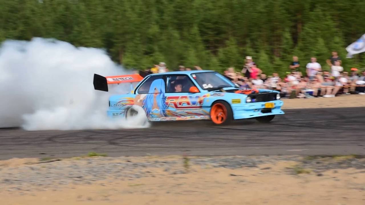 BMW e30 turbo burnis burnout Kalajoki Finland Bimmerparty 2016