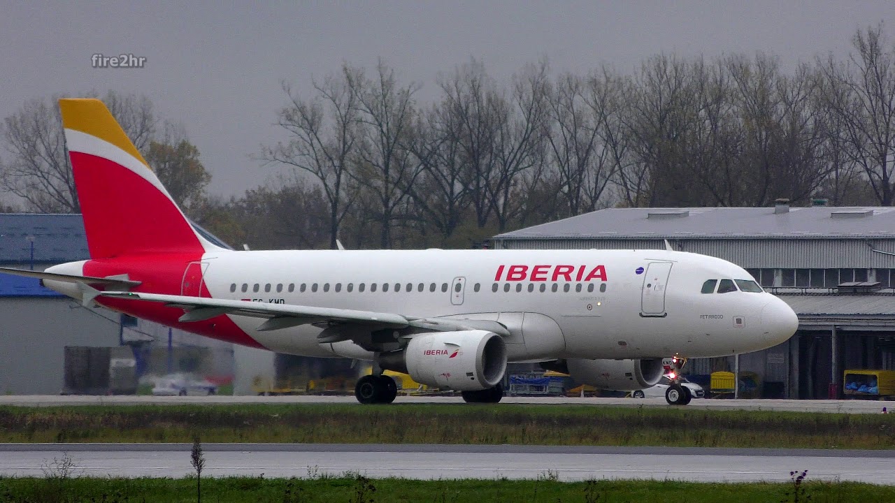 [4K]✈️🌧️🇪🇸 Airbus A319-111 (EC-KMD) Iberia_Zagreb(LDZA)-Madrid(LEMD)(10.11.2019.)