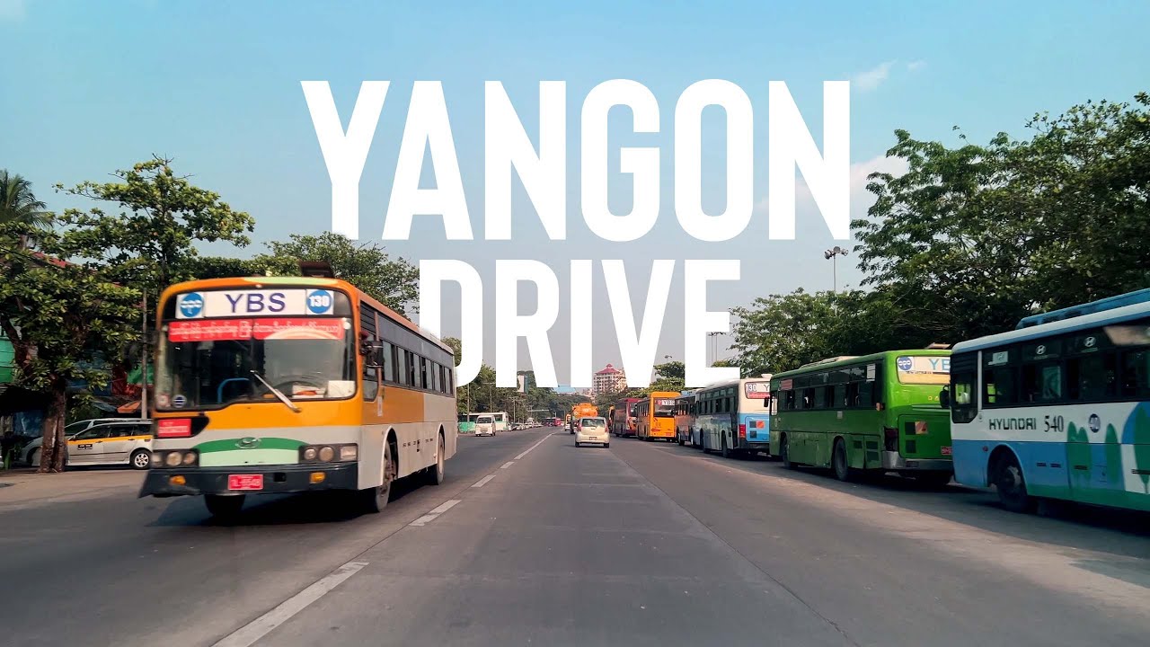 Yangon Downtown Scenic Drive 4K, Myanmar