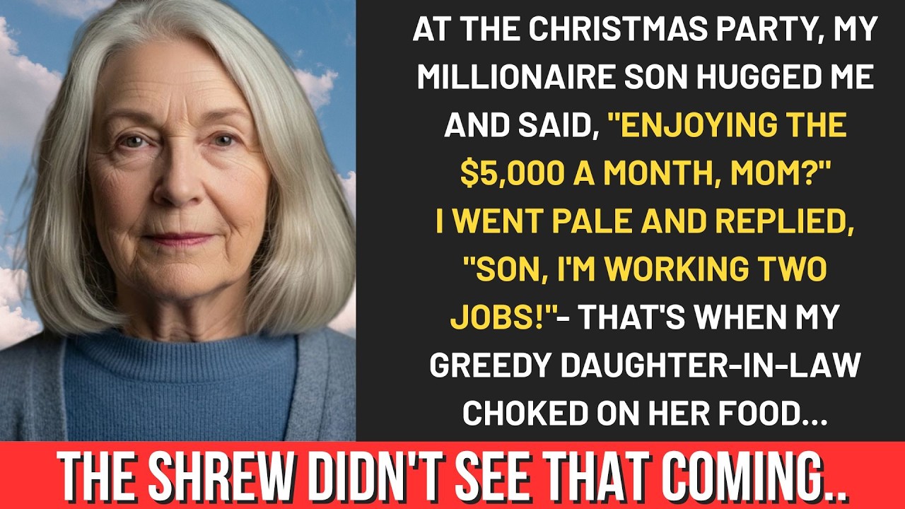 At the Christmas party, my millionaire son hugged me and said, 