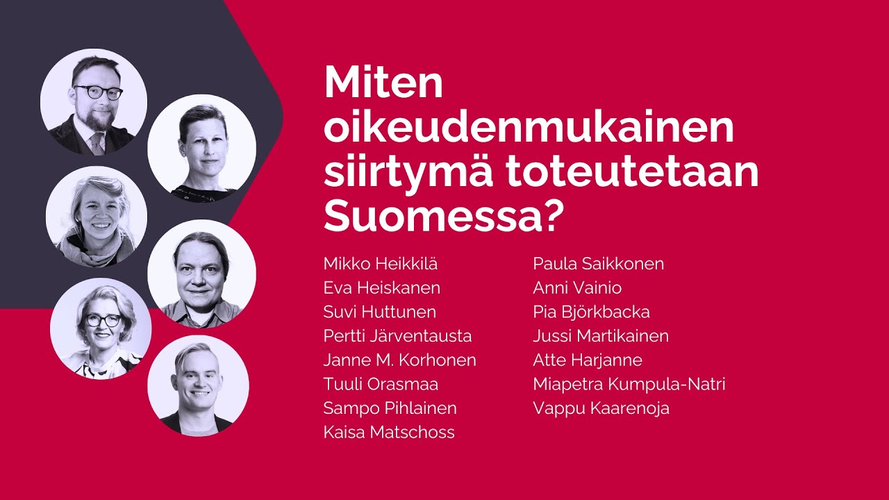 Miten oikeudenmukainen siirtymä toteutetaan Suomessa?
