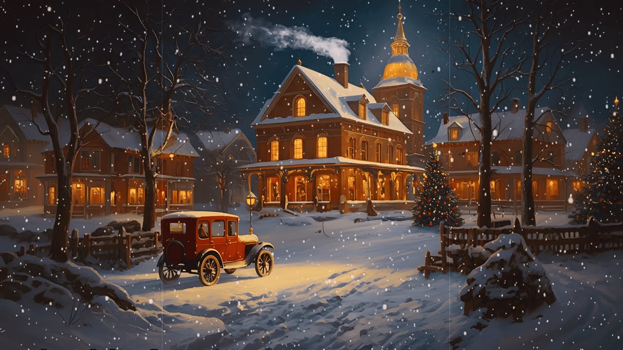 vintage jazz on a snowy 1940s Cozy Night | warm ambience to relax
