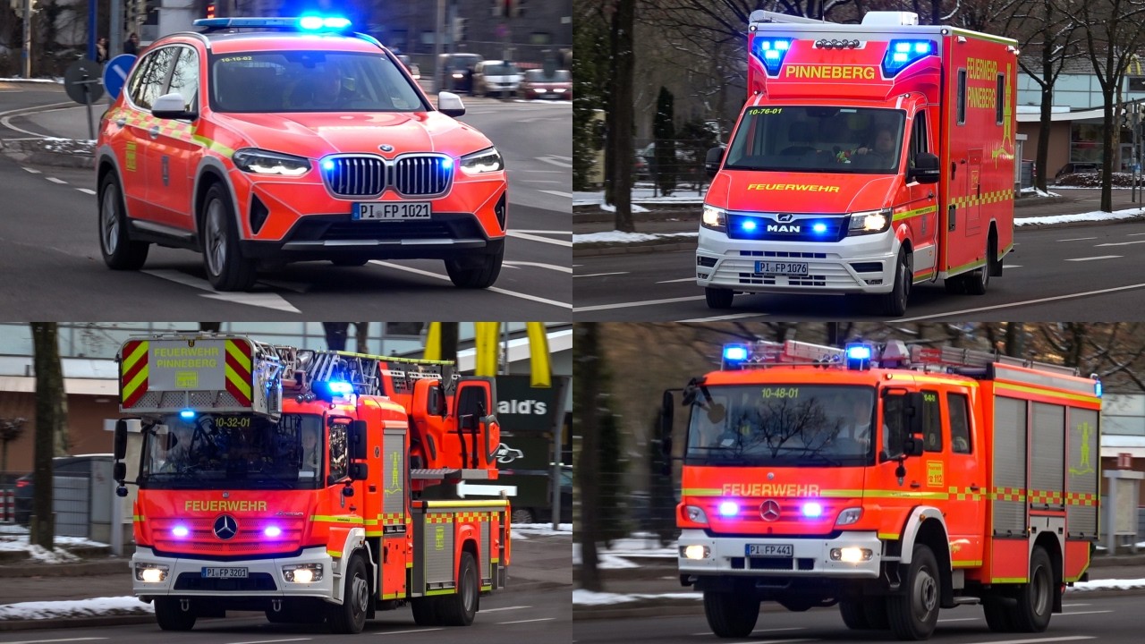 [RAUCHENTWICKLUNG aus REIHENHAUS!] Einsatzfahrten Freiwillige Feuerwehr Pinneberg