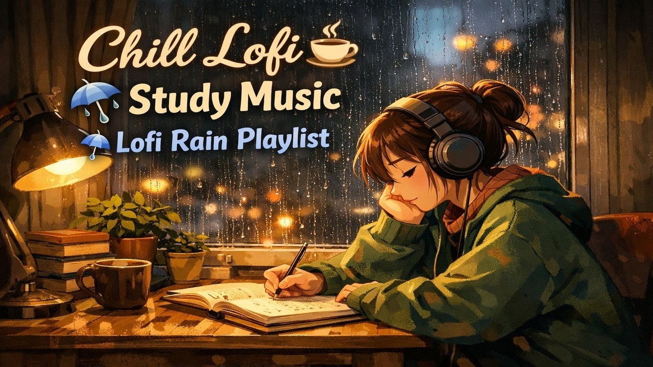 Chill Lofi ☕️ Study Music ☔️ Lofi Rain Playlist